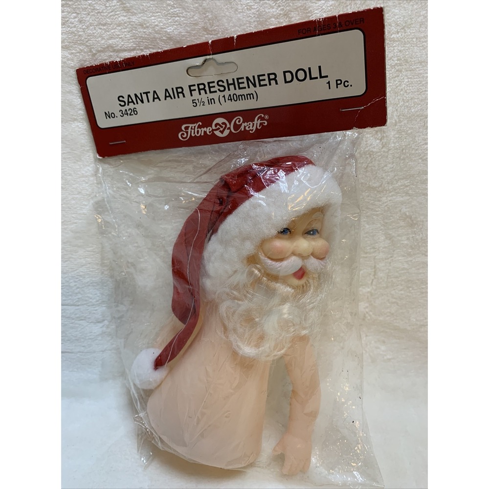 NEW FIBRECRAFT SANTA CLAUS 5 &‎ 1/2 INCH AIR FRESHENER CRAFT DOLL Fiber 3426 NOS